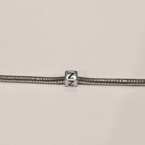 Silver Z Spacer Charm for Pandora Style Bracelet - Picture 4 of 5